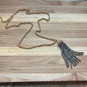 Elegant Gold and Silver Tassel Necklace